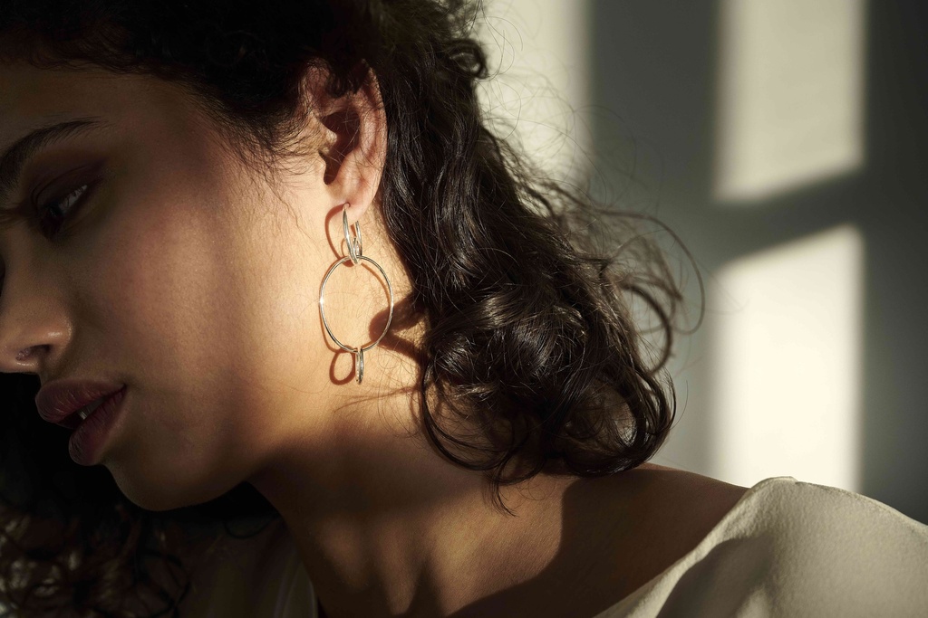 EARRING LASSO PHI O1.93 Silver (1 PIECE)