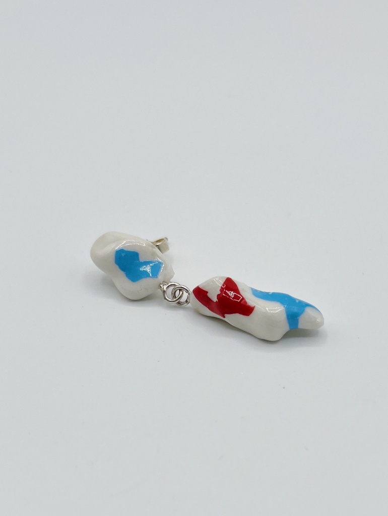 EARRING Anke Raeymaekers O13.8 Blue/Red