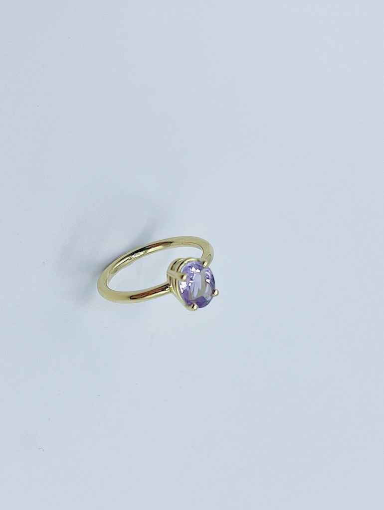 RING LASSO 18kt Yellow Gold & Amethist 