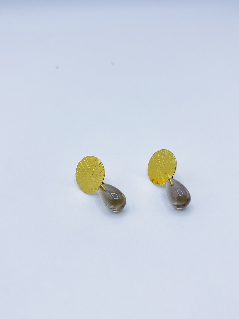 EARRINGS Liesbeth Gemels O16.6 Smokey Quartz