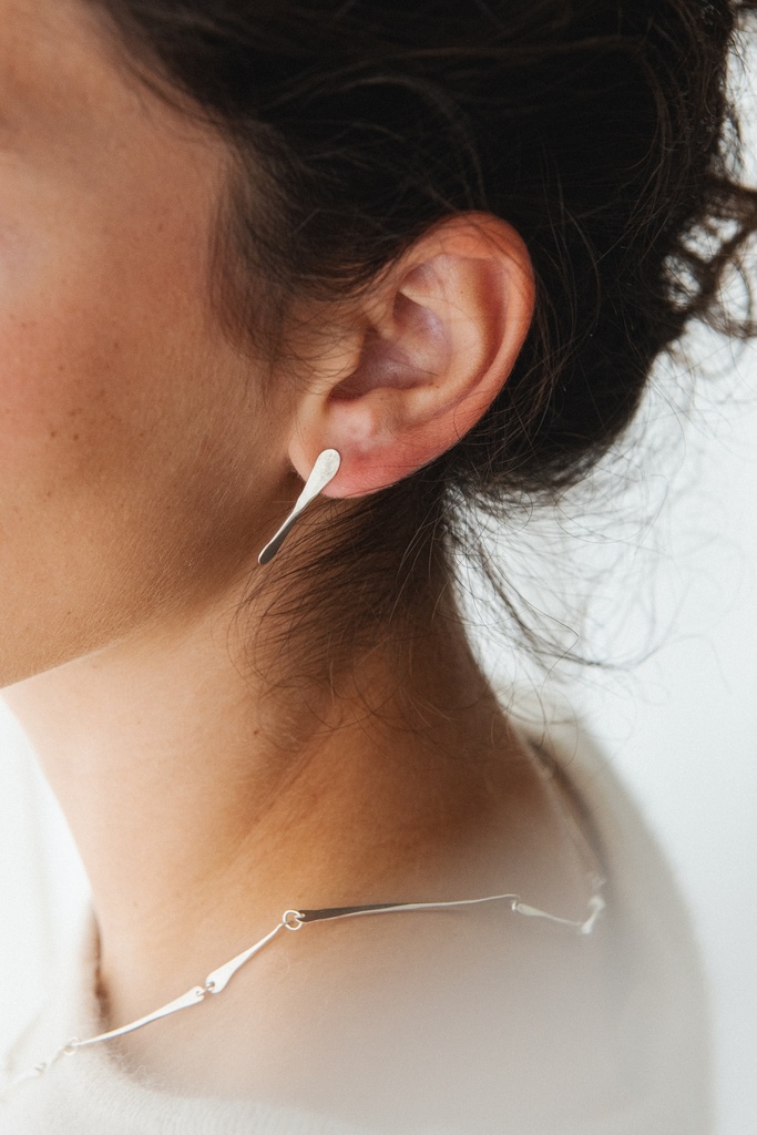 EARRINGS LASSO TWISTED BONE O1.5 Silver