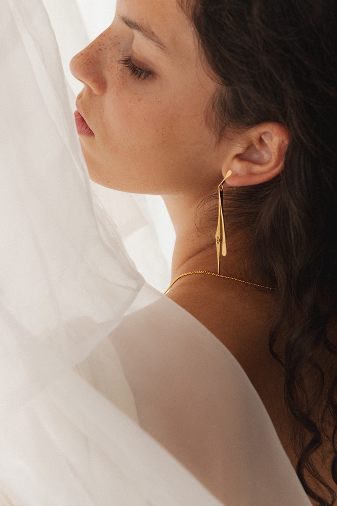 EARRINGS LASSO TWISTED BONE O1.6 Yellow