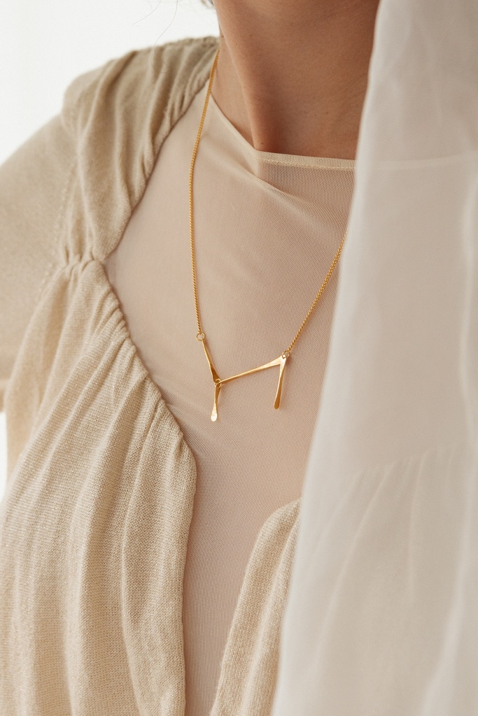 NECKLACE LASSO TWISTED BONE K1.23 Yellow 