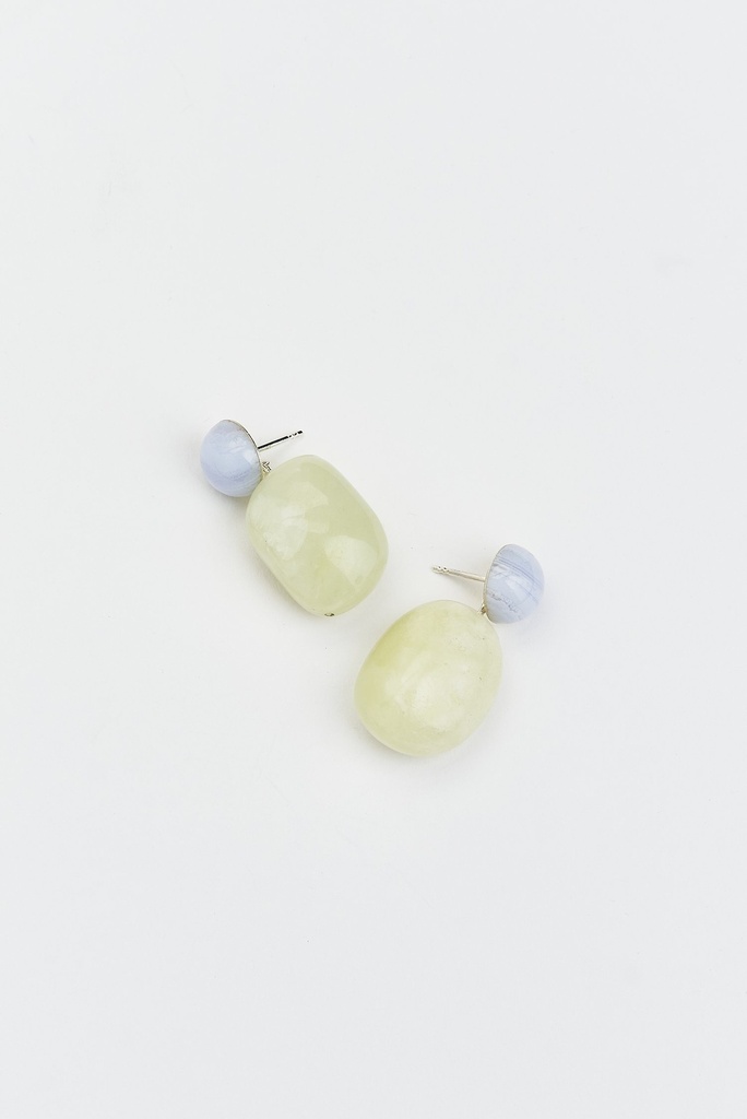 EARRINGS Mussels & Muscels O19.4 Chalcedony & Jade