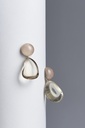 EARRINGS Mussels & Muscels O19.4 Rose Quartz & Smokey Quartz 
