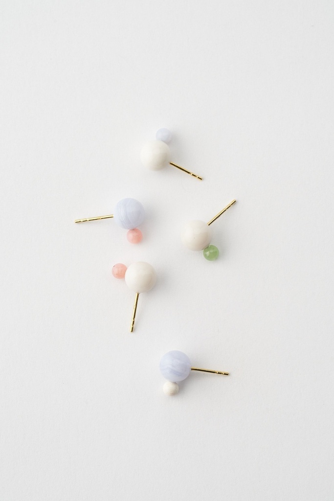EARRINGS Mussels & Muscels O19.7 Chalcedony & Ivory