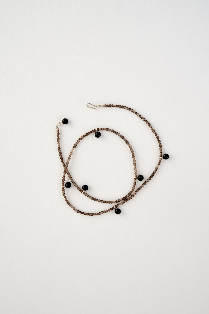 NECKLACE Mussels & Muscels K19.1 onyx smokey quartz