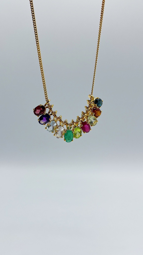 PENDANT LASSO Gem Rhodolite Yellow