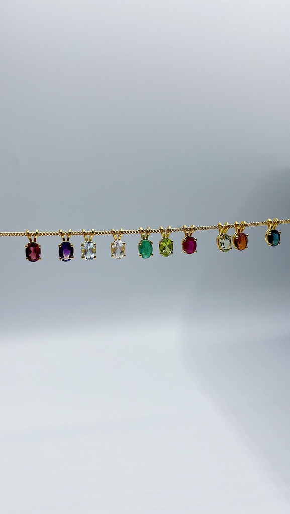 PENDANT LASSO Gem Rhodolite Yellow