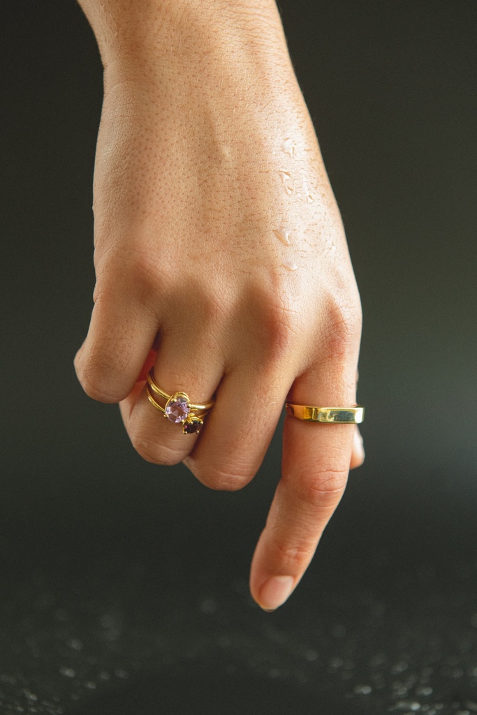 RING LASSO 18kt Yellow Gold & Amethist 
