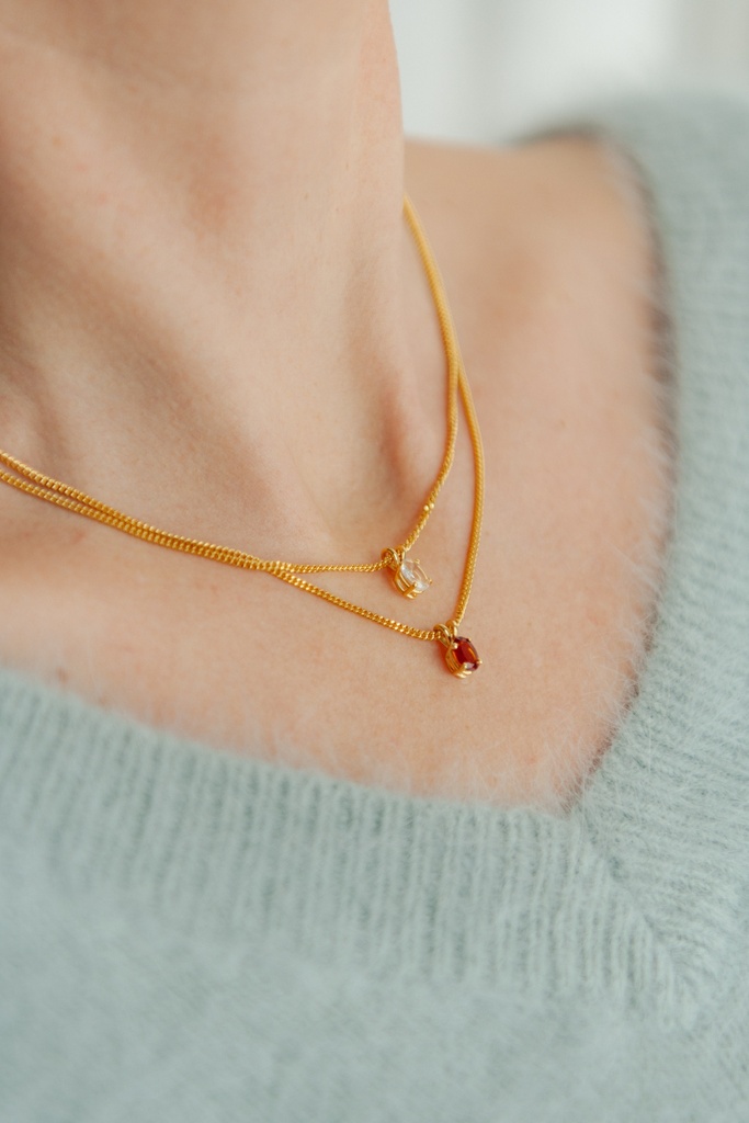 PENDANT LASSO Gem Peridot Yellow 