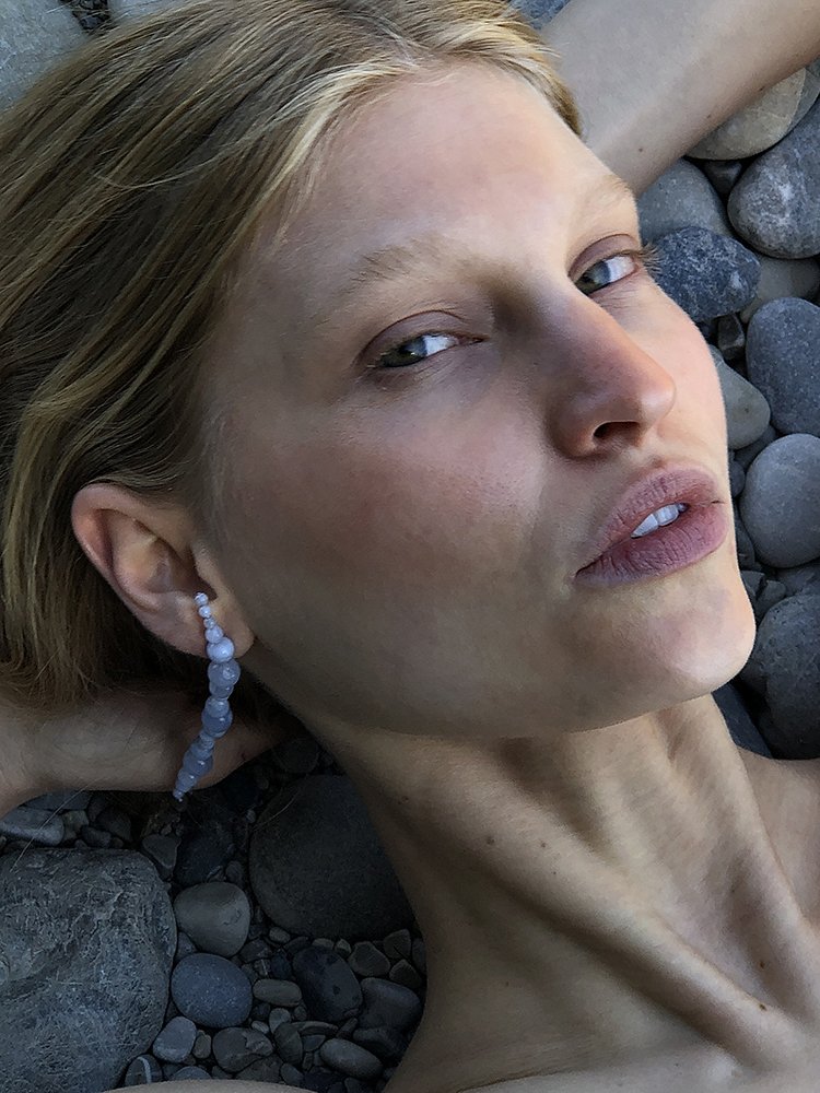 EARRINGS Mussels & Muscels O19.11 Chalcedony 