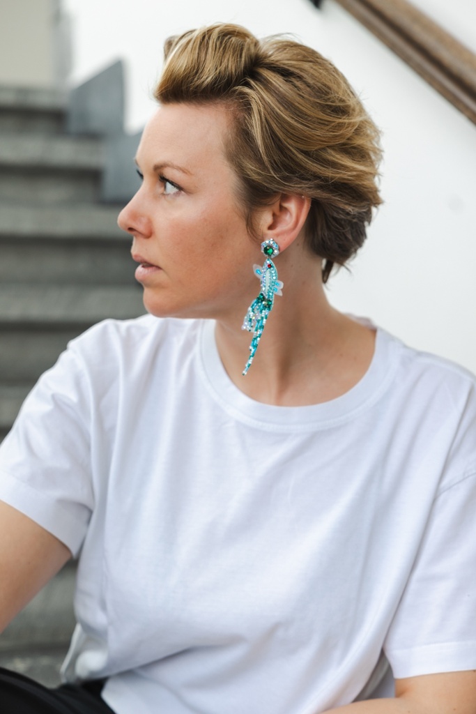 EARRINGS Priya Palecanda 046.1 Fish Blue