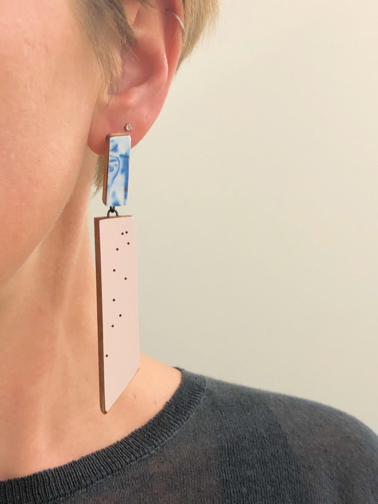 EARRINGS Karen Vanmol O40.4 Rose/Blue