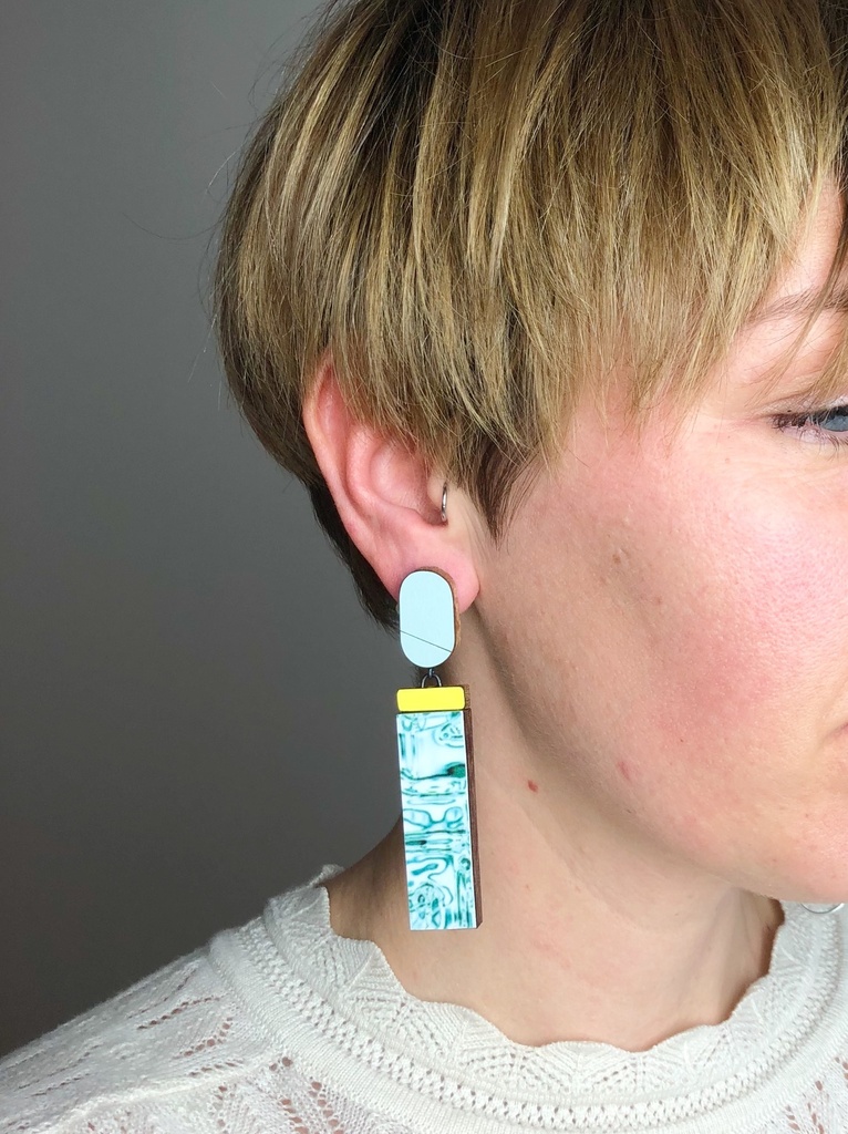 EARRINGS Karen Vanmol O40.5 Yellow/Green/Grey