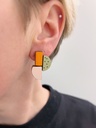 Earrings Karen Vanmol O40.31 Red Green Rose