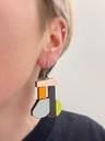Earrings Karen Vanmol O40.73 Rose Orange Blue Metalic Green