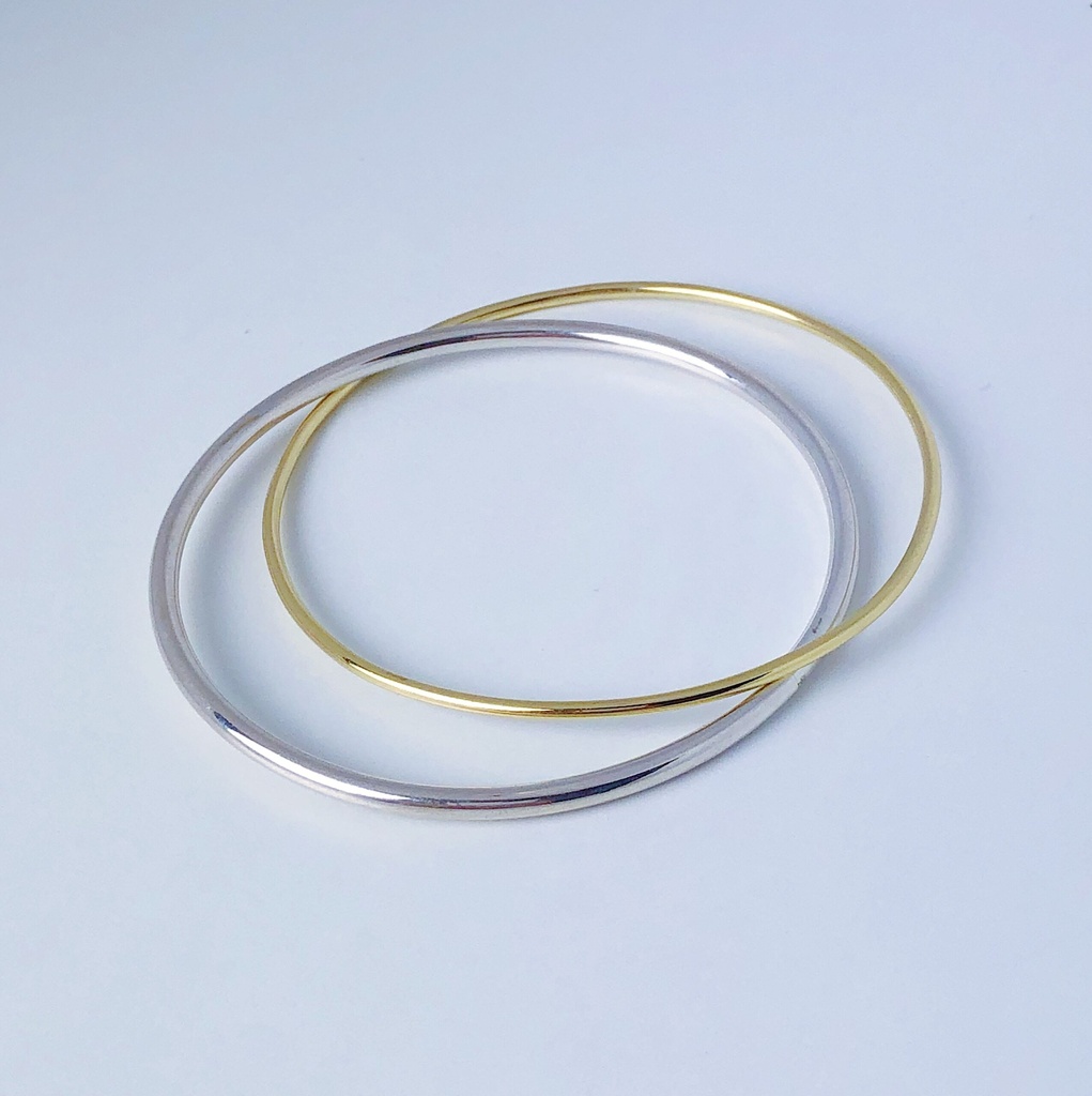 BANGLE LASSO PHI A1.25 Silver/18kt Yellow Gold