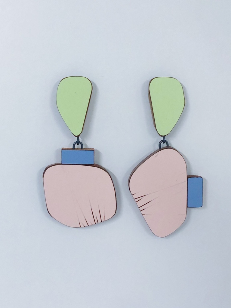 EARRINGS Karen Vanmol O40.5 Green/Blue/Rose