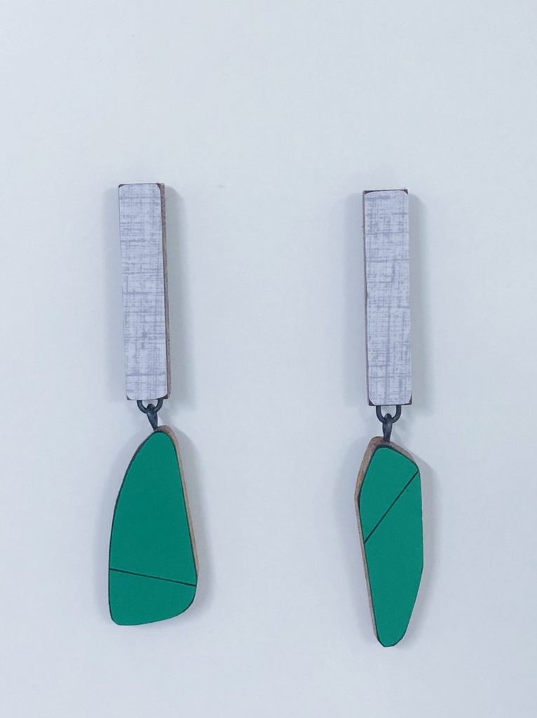 EARRINGS Karen Vanmol O40.4 Green/Grey