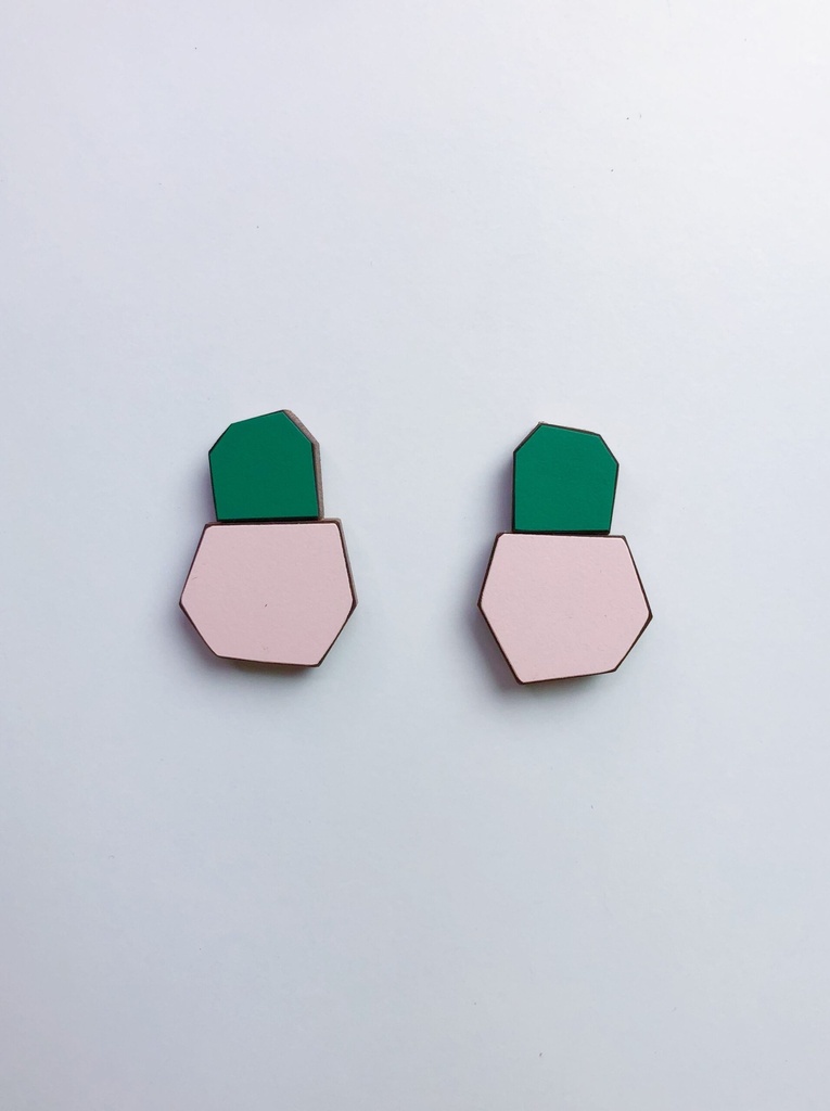 EARRINGS Karen Vanmol O40.2 Rose/Green