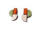Earrings Karen Vanmol O40.31 Red Green Rose