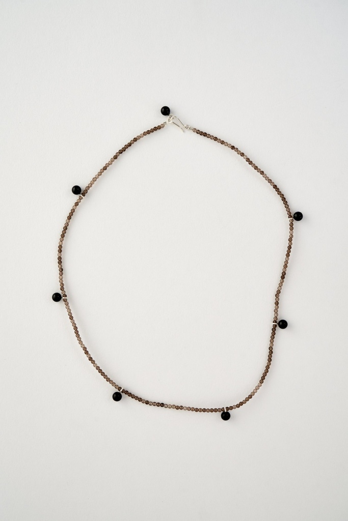 NECKLACE Mussels & Muscels K19.1 onyx smokey quartz