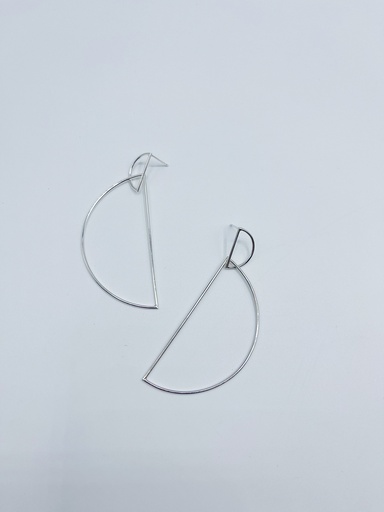 [O1.56 silver] EARRINGS LASSO Circles O1.56 Silver