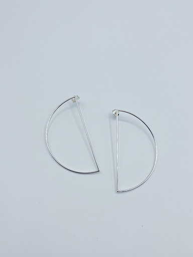 [O1.57 silver] EARSTUDS LASSO Circles O1.57 Silver