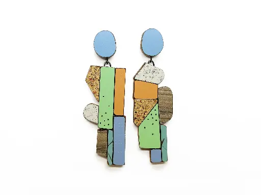 [O40.23 Blue Multi] EARRINGS Karen Vanmol O40.23