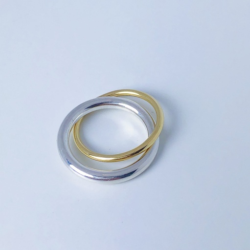 [R1.8-Gold] RING LASSO PHI R1.8 Silver/18kt Yellow Gold