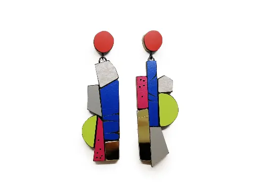 [O40.59] EARRINGS Karen Vanmol Rood Multi