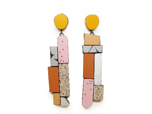 [O40.51 Geel Mutli] EARRINGS Karen Vanmol Geel Multi
