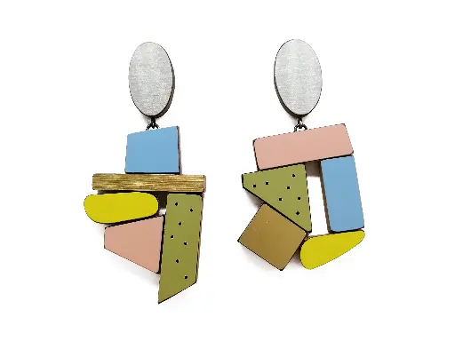 [O40.54 Silver Multi] EARRINGS Karen Vanmol Silver Multi