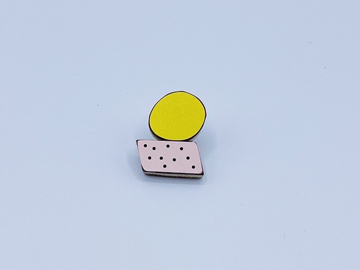 [B40.2-yellow-rose] BROOCHE Karen Vanmol B40.2 Yellow/Rose