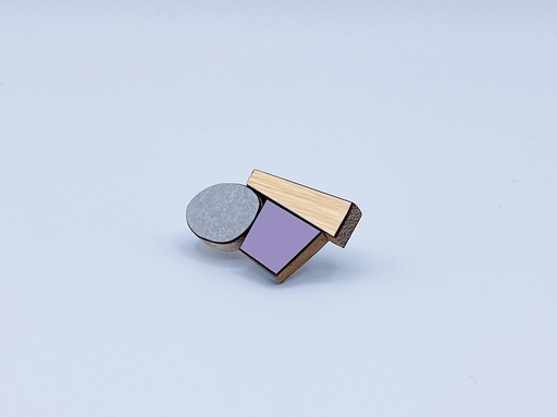 [B40.3-purple-gold-grey] BROOCHE Karen Vanmol B40.3 Purple/Gold/Grey