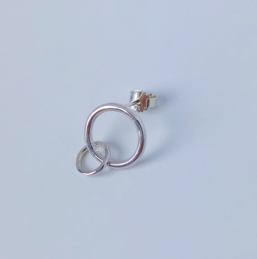 [O1.92-silver] EARRING LASSO PHI O1.92 Silver (1 PIECE)