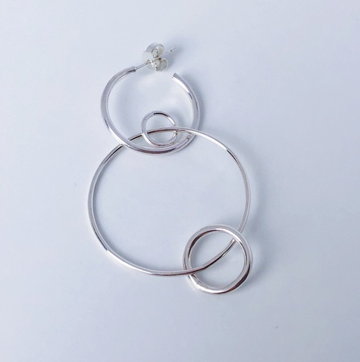 [O1.93-silver] EARRING LASSO PHI O1.93 Silver (1 PIECE)