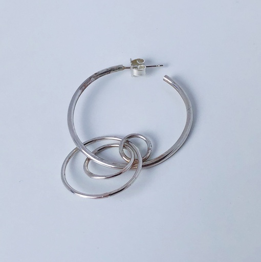 [O1.94-silver] EARRING LASSO PHI O1.94 Silver (1 PIECE)