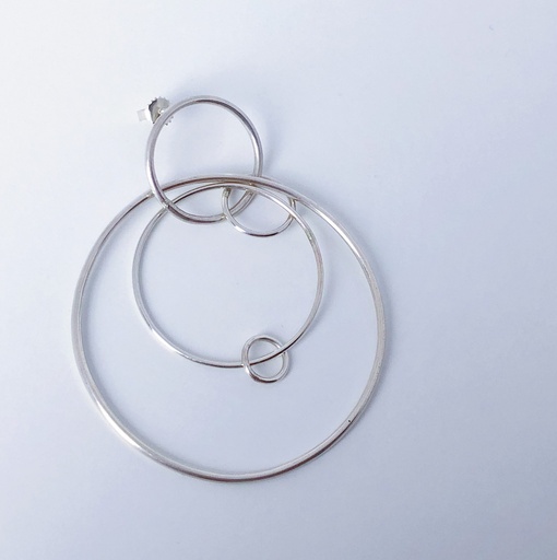 [O1.95-silver] EARRING LASSO PHI O1.95 Silver (1 PIECE)
