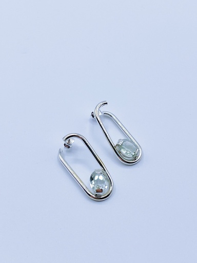 [O65.93-Green-Amethist] EARRINGS Studio Collect 065.93 Green Amethist