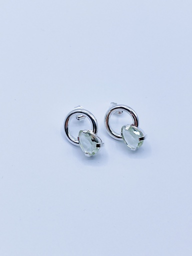 [O65.91-Green-Amethist] EARRINGS Studio Collect 065.91 Green Amethist