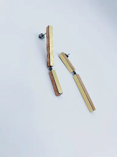 [O40.61-Gold] Earrings Karen Vanmol O40.61 Grey Gold