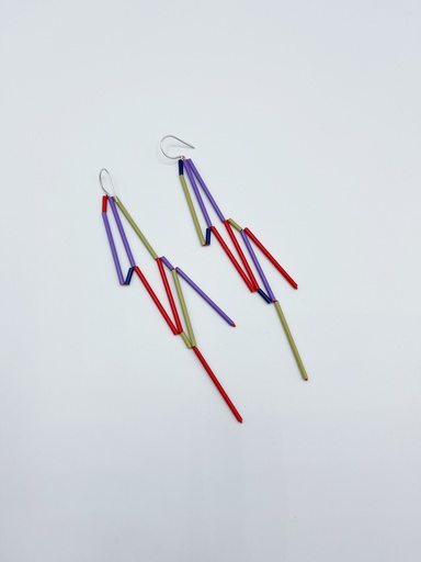 [O12.1 paars rood] EARRINGS Lou Sautreau