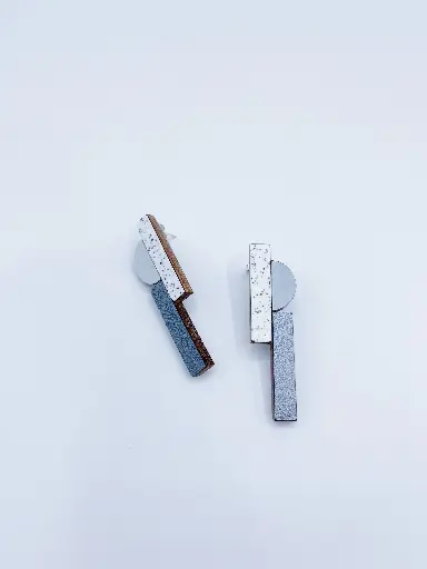 [O40.89 Grey Silver] EARRINGS Karen Vanmol 