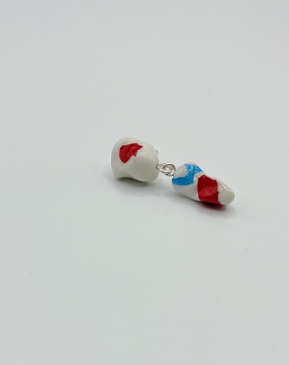 [O13.8 blue/red] EARRING Anke Raeymaekers O13.8 Blue/Red