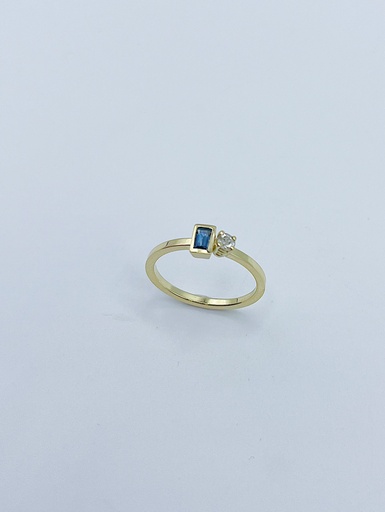[R1.18kt.49] RING LASSO 18kt Yellow Gold & Tourmaline & Sapphire 
