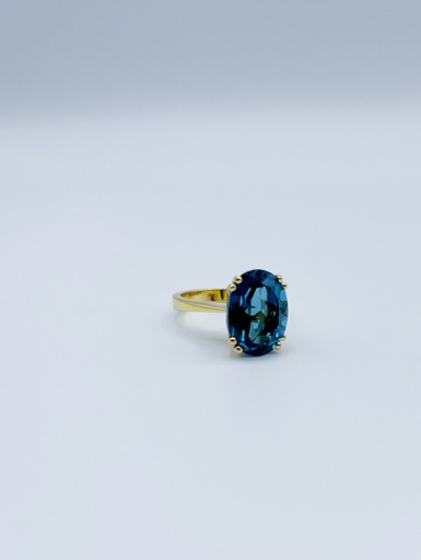 [R1.18kt.54] RING LASSO 18kt Yellow Gold & London Topaz