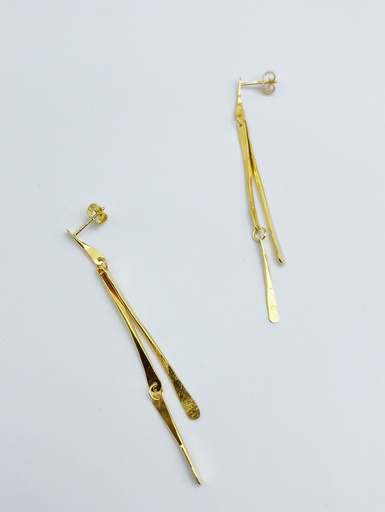 [O1.6 yellow] EARRINGS LASSO TWISTED BONE O1.6 Yellow