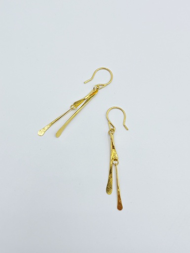 [O1.7 yellow] EARRINGS LASSO TWISTED BONE O1.7 Yellow